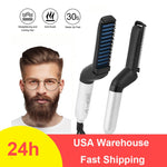 Multifunctional Beard Straightener Heated man's Hair Beard Flat Iron Quick  Straightening Beard Brush Show Cap Tool Dropshipping