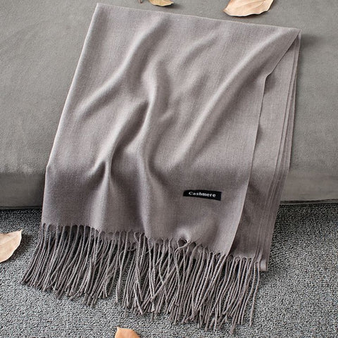 Soft Cashmere Scarves Women 2019 Autumn New Solid Color Wraps Thin Long Scarf with Tassel Casual Lady Winter Female Shawl