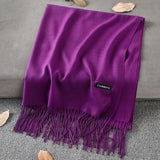 Soft Cashmere Scarves Women 2019 Autumn New Solid Color Wraps Thin Long Scarf with Tassel Casual Lady Winter Female Shawl
