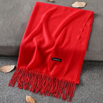 Soft Cashmere Scarves Women 2019 Autumn New Solid Color Wraps Thin Long Scarf with Tassel Casual Lady Winter Female Shawl