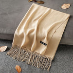 Soft Cashmere Scarves Women 2019 Autumn New Solid Color Wraps Thin Long Scarf with Tassel Casual Lady Winter Female Shawl