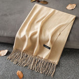 Soft Cashmere Scarves Women 2019 Autumn New Solid Color Wraps Thin Long Scarf with Tassel Casual Lady Winter Female Shawl