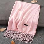 Soft Cashmere Scarves Women 2019 Autumn New Solid Color Wraps Thin Long Scarf with Tassel Casual Lady Winter Female Shawl