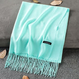 Soft Cashmere Scarves Women 2019 Autumn New Solid Color Wraps Thin Long Scarf with Tassel Casual Lady Winter Female Shawl