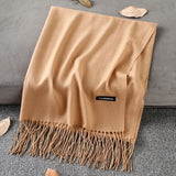 Soft Cashmere Scarves Women 2019 Autumn New Solid Color Wraps Thin Long Scarf with Tassel Casual Lady Winter Female Shawl