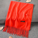 Soft Cashmere Scarves Women 2019 Autumn New Solid Color Wraps Thin Long Scarf with Tassel Casual Lady Winter Female Shawl