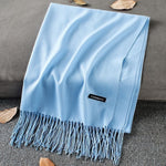 Soft Cashmere Scarves Women 2019 Autumn New Solid Color Wraps Thin Long Scarf with Tassel Casual Lady Winter Female Shawl