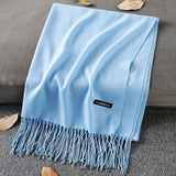 Soft Cashmere Scarves Women 2019 Autumn New Solid Color Wraps Thin Long Scarf with Tassel Casual Lady Winter Female Shawl