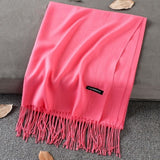 Soft Cashmere Scarves Women 2019 Autumn New Solid Color Wraps Thin Long Scarf with Tassel Casual Lady Winter Female Shawl