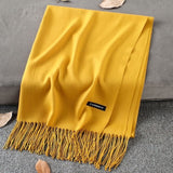 Soft Cashmere Scarves Women 2019 Autumn New Solid Color Wraps Thin Long Scarf with Tassel Casual Lady Winter Female Shawl