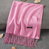 Soft Cashmere Scarves Women 2019 Autumn New Solid Color Wraps Thin Long Scarf with Tassel Casual Lady Winter Female Shawl