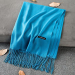 Soft Cashmere Scarves Women 2019 Autumn New Solid Color Wraps Thin Long Scarf with Tassel Casual Lady Winter Female Shawl