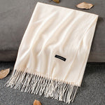 Soft Cashmere Scarves Women 2019 Autumn New Solid Color Wraps Thin Long Scarf with Tassel Casual Lady Winter Female Shawl