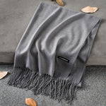 Soft Cashmere Scarves Women 2019 Autumn New Solid Color Wraps Thin Long Scarf with Tassel Casual Lady Winter Female Shawl