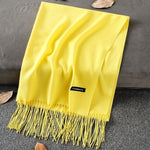 Soft Cashmere Scarves Women 2019 Autumn New Solid Color Wraps Thin Long Scarf with Tassel Casual Lady Winter Female Shawl