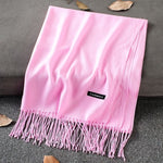 Soft Cashmere Scarves Women 2019 Autumn New Solid Color Wraps Thin Long Scarf with Tassel Casual Lady Winter Female Shawl