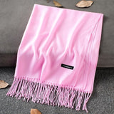 Soft Cashmere Scarves Women 2019 Autumn New Solid Color Wraps Thin Long Scarf with Tassel Casual Lady Winter Female Shawl