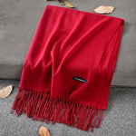 Soft Cashmere Scarves Women 2019 Autumn New Solid Color Wraps Thin Long Scarf with Tassel Casual Lady Winter Female Shawl