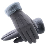 Women Gloves Winter Touch Screen 2019 Female Suede Furry Warm Full Finger Gloves Lady Winter Outdoor Sport Driving Women Gloves