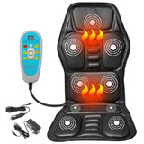 KLASVSA Electric Portable Heating Vibrating Back Massager Chair In Cussion Car Home Office Lumbar Neck Mattress Pain Relief