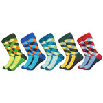 2019 Casual Men Socks New Socks fashion design Plaid Colorful happy Business Party Dress Cotton Socks Man