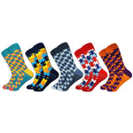 2019 Casual Men Socks New Socks fashion design Plaid Colorful happy Business Party Dress Cotton Socks Man