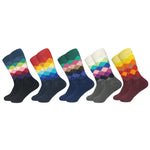 2019 Casual Men Socks New Socks fashion design Plaid Colorful happy Business Party Dress Cotton Socks Man