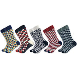 2019 Casual Men Socks New Socks fashion design Plaid Colorful happy Business Party Dress Cotton Socks Man