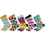 2019 Casual Men Socks New Socks fashion design Plaid Colorful happy Business Party Dress Cotton Socks Man