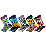 2019 Casual Men Socks New Socks fashion design Plaid Colorful happy Business Party Dress Cotton Socks Man