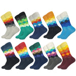 2019 Casual Men Socks New Socks fashion design Plaid Colorful happy Business Party Dress Cotton Socks Man