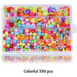 DIY Colorful Acrylic Beads Girls Puzzle Set Toy Jewelry Necklace Bracelet Handmade String Bead Girl Children Making Toys