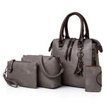 Women Composite Bag Luxury Leather Purse and Handbags Famous Brands Designer Sac Top-Handle Female Shoulder Bag 4pcs Ladies Set