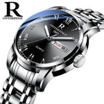 Watch Men Women Business Waterproof Clock Auto Date Silver Steel Mens Watches Fashion Casual Ladies Quartz Wristwatch NEW