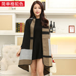 New 2019 luxury brsnd  women winter scarf warmer shawl ladies  plaid Blanket knit wrap Cashmere poncho capes female echarpe