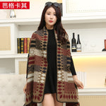 New 2019 luxury brsnd  women winter scarf warmer shawl ladies  plaid Blanket knit wrap Cashmere poncho capes female echarpe