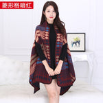 New 2019 luxury brsnd  women winter scarf warmer shawl ladies  plaid Blanket knit wrap Cashmere poncho capes female echarpe