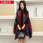 New 2019 luxury brsnd  women winter scarf warmer shawl ladies  plaid Blanket knit wrap Cashmere poncho capes female echarpe