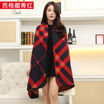 New 2019 luxury brsnd  women winter scarf warmer shawl ladies  plaid Blanket knit wrap Cashmere poncho capes female echarpe