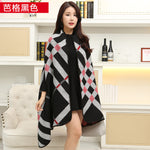 New 2019 luxury brsnd  women winter scarf warmer shawl ladies  plaid Blanket knit wrap Cashmere poncho capes female echarpe