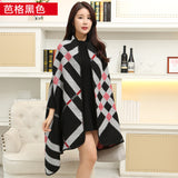 New 2019 luxury brsnd  women winter scarf warmer shawl ladies  plaid Blanket knit wrap Cashmere poncho capes female echarpe