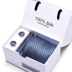 Joy Alice Wedding men neck ties gift box packing men brand luxury necktie pocket square silk tie set cufflinks handkerchief