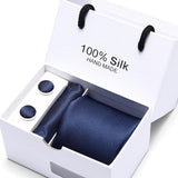 Joy Alice Wedding men neck ties gift box packing men brand luxury necktie pocket square silk tie set cufflinks handkerchief