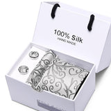 Joy Alice Wedding men neck ties gift box packing men brand luxury necktie pocket square silk tie set cufflinks handkerchief