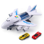 2019 Music Story Simulation Track Inertia Children's Toy Aircraft Large Size Passenger Plane Kids Airliner Toy Car Free Gift Map